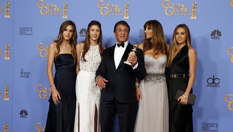 Sylvesteris Stallone su žmona Jennifer Flavin ir dukromis Sistine, Scarlet ir Sophia