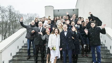 Agniaus Marcinkevičiaus ir Virginijos Valentukevičiūtės vestuvių akimirka