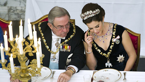 Graikijos karalius Konstantinas II ir Danijos kronprincesė Marija Kristiansborgo pilyje Kopenhagoje
