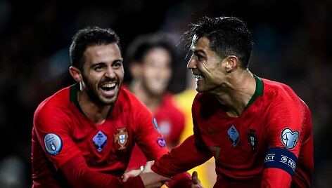 Bernardo Silva ir Cristiano Ronaldo