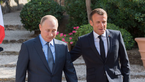 Vladimiras Putinas ir Emmanuelis Macronas