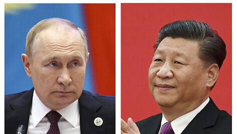 Rusijos lyderis Vladimiras Putinas ir Kinijos prezidentas Xi Jinpingas
