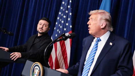 Volodymyras Zelenskis ir Donaldas Trumpas