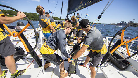 Paskutinė „Ambersail 2“ komandos treniruotė prieš prieš regatą „AF Offshore Race“