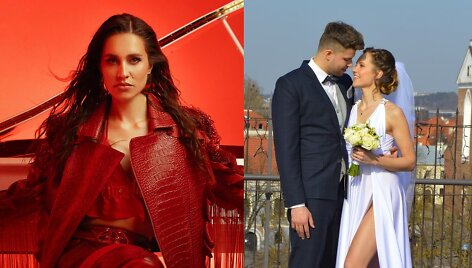 Ieva Dūdaitė-Radžiūnė su vyru Marijonu