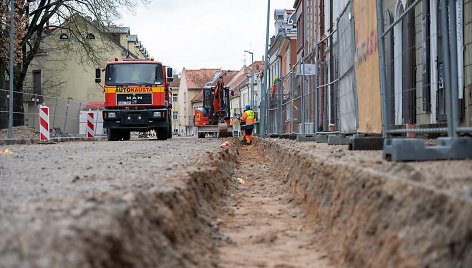 Vilniaus gatvėje Kaune bus pradėti kloti šaligatviai