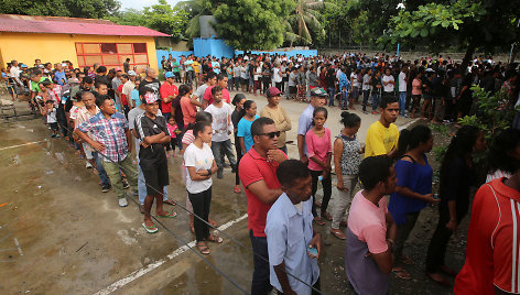 Rytų Timoro gyventojai balsuoja rinkimuose