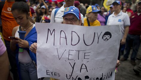 Protestai Venesueloje prie&scaron; Nicolasą Maduro.