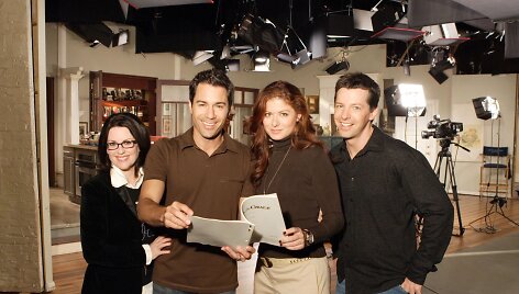 Serialo &bdquo;Vilas ir Greisė&ldquo; aktoriai: Megan Mullally, Ericas McCormackas, Debra Messing ir Seanas Hayesas