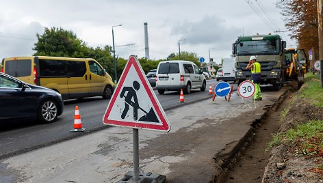 Kelio darbai Savanorių prospekte