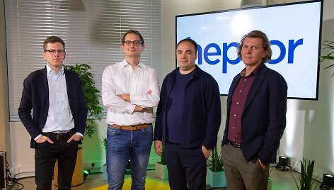 Iš kairės - &bdquo;Hepsor AS&ldquo; akcininkas ir vadovas Henri Laks, akcininkai Andres Pärloja, Lauri Meidla, Kristjan Mitt.