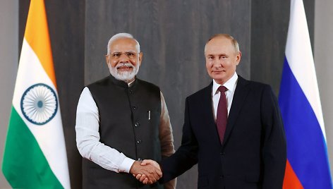 Narendra Modi ir Vladimiras Putinas