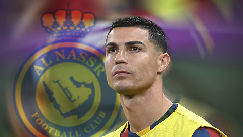 „Al-Nassr“ logotipas ir Cristiano Ronaldo