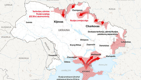 Ukrainos žemėlapis. Vasario 27 diena.