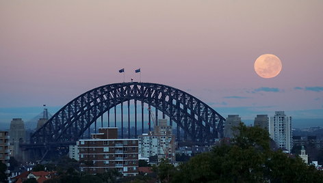 Braškinis mėnulis Sidnėjuje, Australijoje