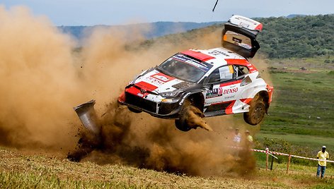 T.Katsuta avarija Safari WRC etape. Organizatorių nuotr.