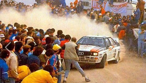 Audi Quattro 1983 m. Portugalijos ralio metu. MPW57 nuotr. Wikipedija. CC BY 3.0