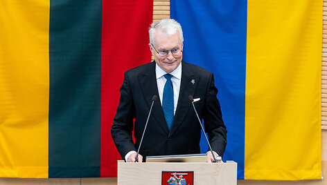 Gitanas Nausėda skaito metinį prane&scaron;imą 