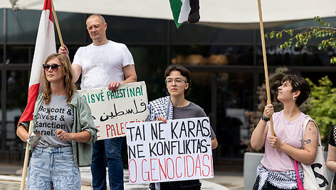 Demonstracija prie&scaron; badą Gazoje