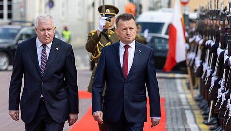 Lenkijos kra&scaron;to apsaugos ministro Mariusz Blaszczak pasitikimo ceremonija 