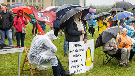 Seimo opozicijos atstovai susitiko su Šeimų maršo protestuotojais