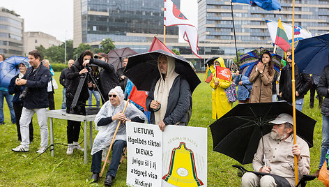Seimo opozicijos atstovai susitiko su &Scaron;eimų mar&scaron;o protestuotojais