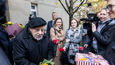 Vytautas Landsbergis sveikinamas 90-ojo jubiliejaus proga 