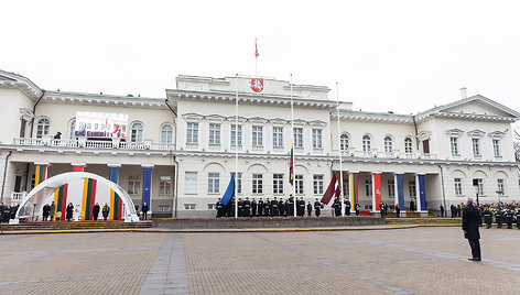 Trijų Baltijos valstybių vėliavų pakėlimo ceremonija