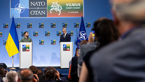 Volodymyro Zelenskio spaudos konferencija NATO viršūnių susitikime Vilniuje