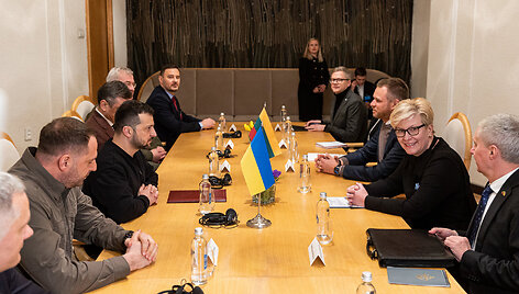 Ministrė Pirmininkė Ingrida &Scaron;imonytė susitiko su Ukrainos Prezidentu Volodymyru Zelenskiu