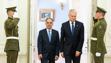 Gitano Nausėdos ir Albanijos Prezidento Bajram Begaj spaudos konferencija