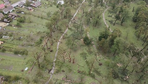 Audros nusiaubta Žagarė – iš paukščio skrydžio