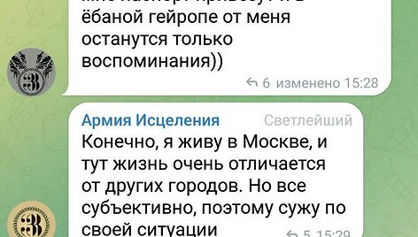 &bdquo;Celitel vtoroi&ldquo; paskyros veikla &bdquo;Telegram&ldquo; tinkle