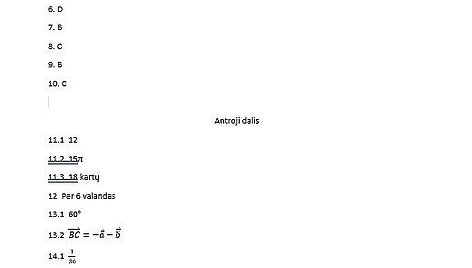 Skelbiami matematikos egzamino atsakymai