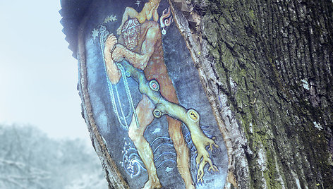Iš miniatiūrinių freskų ciklo Sereikiškių parko medžių drevėse, 1990 m.