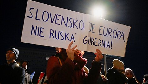Protestas Slovakijoje prie&scaron; Robertą Fico