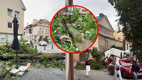 Audros padariniai Vilniaus senamiestyje
