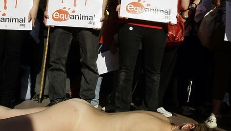 Akimirka i&scaron; protesto akcijos.