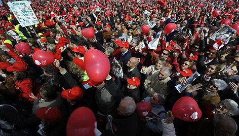 Akimirka i&scaron; protesto akcijos.