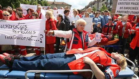 Medikų protesto akcija