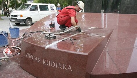 Vinco Kudirkos statulai parengta vieta.