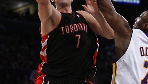 Andrea Bargnani metimas ir Lamaro Odomo gynimas