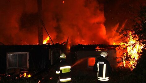 Žaibas Aleknų kaime uždegė namą