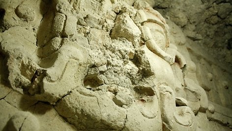 Majų sienos puošyba El Soco archeologinių tyrinėjimų vietoje