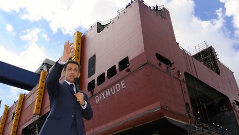 Nicolas Sarkozy apsilankė laivų statykloje.