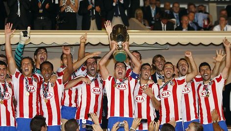 Triumfuojantys Madrido „Atletico“ futbolininkai