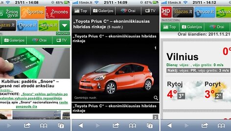 Nauja mobilioji naujienų portalo 15min.lt versija
