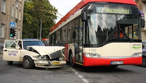 Avarija V.Kudirkos gatvėje, Vilniuje.