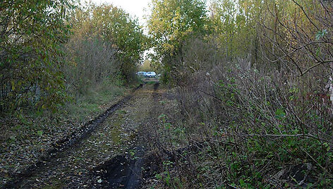 Kelias, vedantis prie apleistų fermų