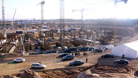 Nacionalinio stadiono statybos ant &Scaron;e&scaron;kinės kalno, Vilniuje.